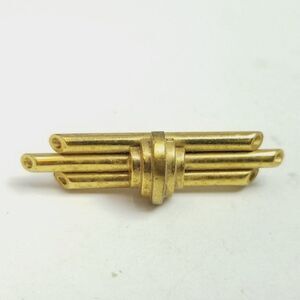 Vintage Gold Tone Bar Brooch with Loops for Charms, Retro Estate, Unisex Pin